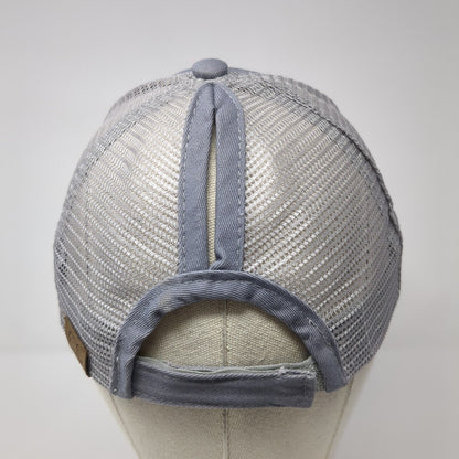 C.C Exclusives Strapback Trucker Hat Gray One Size Ponytail Blank
