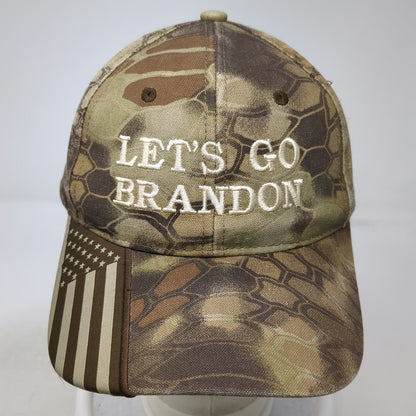 Outdoor Cap Baseball Cap Brown Camo One Size Let's Go Brandon American Flag Hat