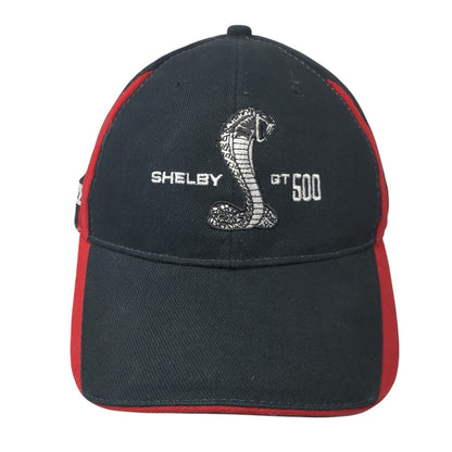 Shelby GT500 Strapback Hat Black One Size Adjustable Embroidered Ford