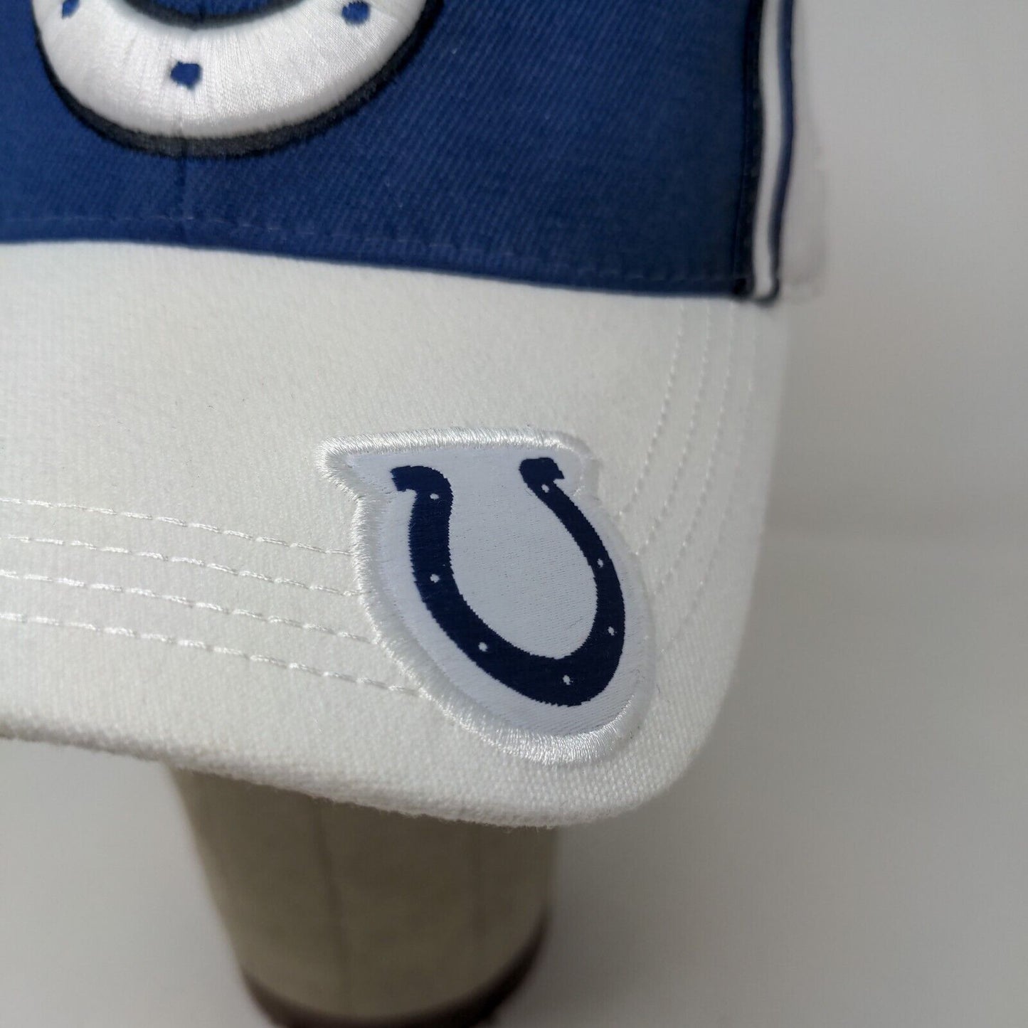 Reebok NFL Fitted Hat White Blue Size OSFA Embroidered Indianapolis Colts Logo