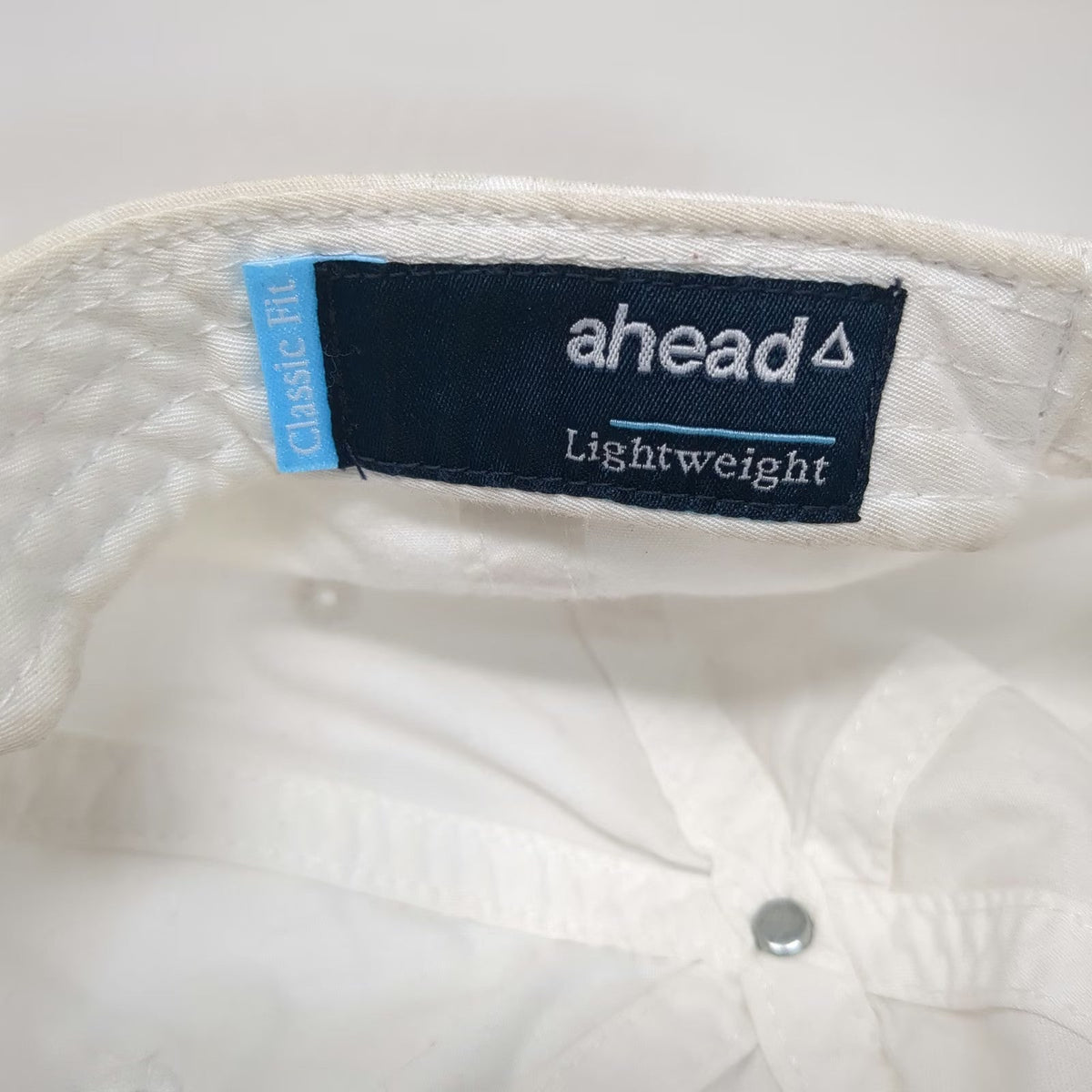 Ahead Baseball Cap White One Size Lightweight Slideback Cotton Burgee Flag Hat