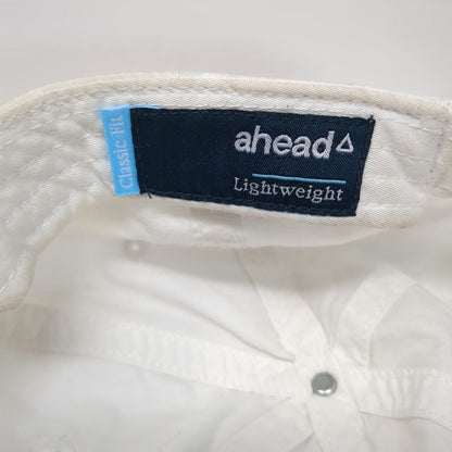 Ahead Baseball Cap White One Size Lightweight Slideback Cotton Burgee Flag Hat