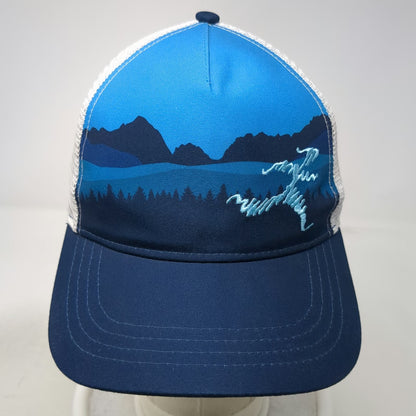 BOCO Gear Blue White One Size Trucker Hat Mountain Graphic Snapback Mesh Back