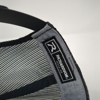 Richardson Snapback Trucker Hat Gray One Size Embroidered Logo 6 Panel