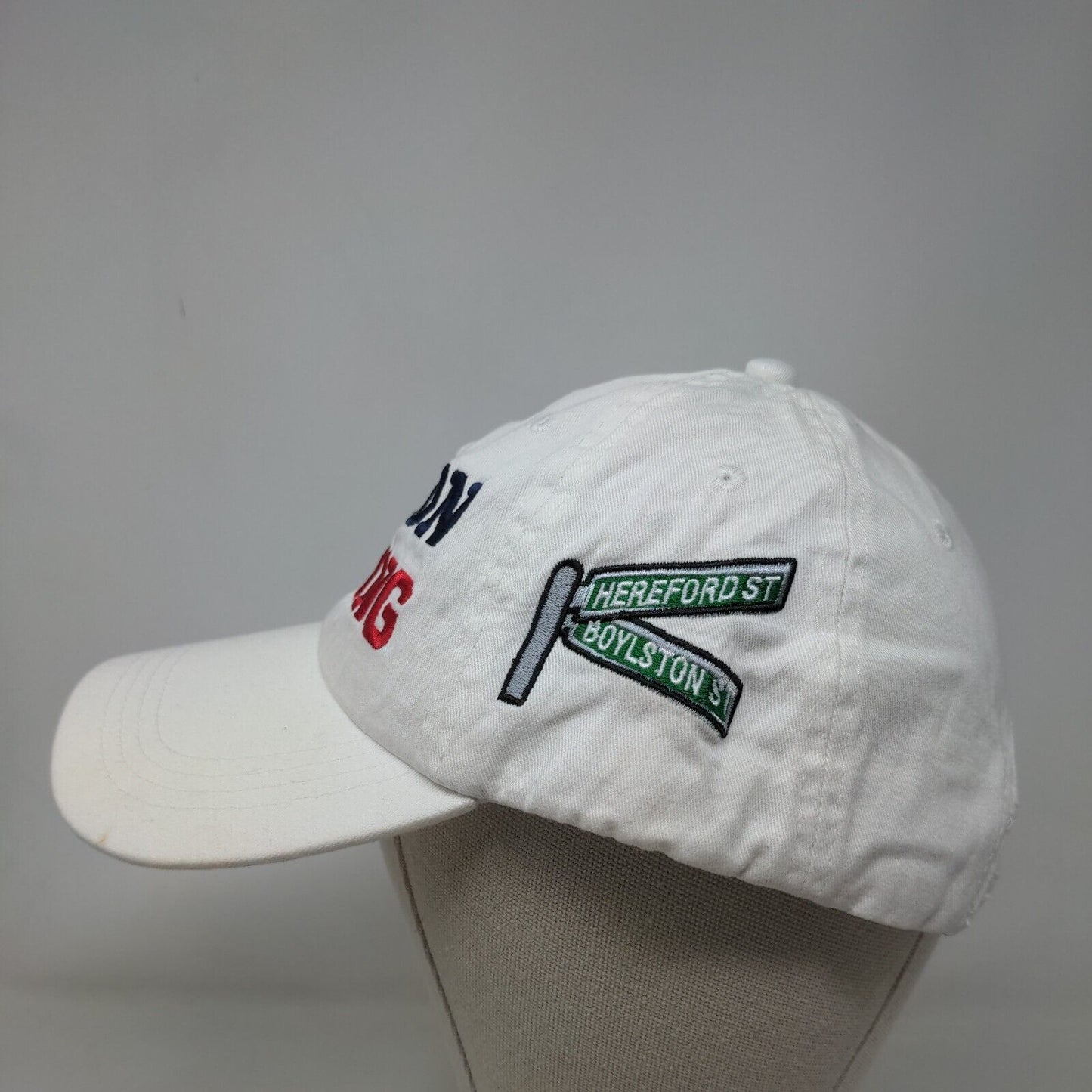 Boston Strong Slideback Hat White One Size Embroidered Hereford St Boylston St