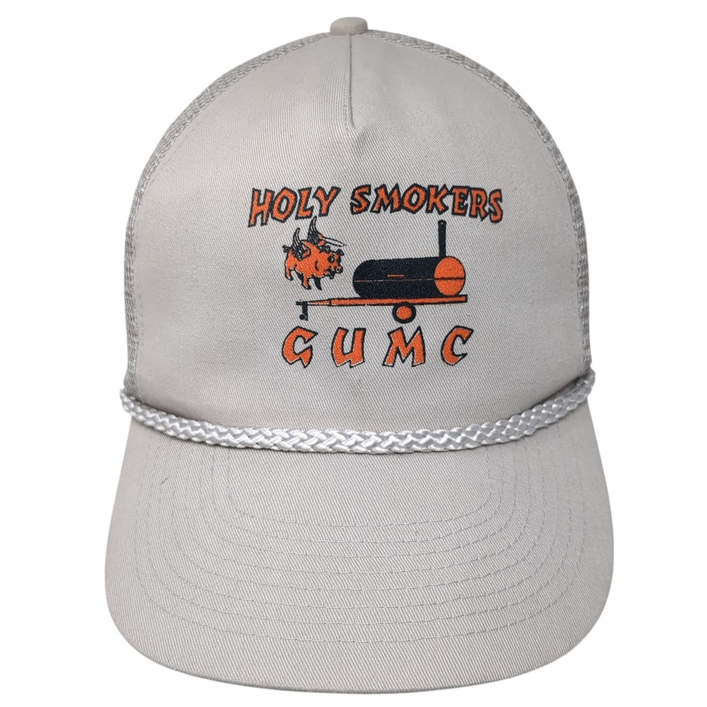Holy Smokers GUMC Snapback Rope Trucker Hat Gray Mesh Back Cobra