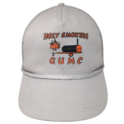 Holy Smokers GUMC Snapback Rope Trucker Hat Gray Mesh Back Cobra