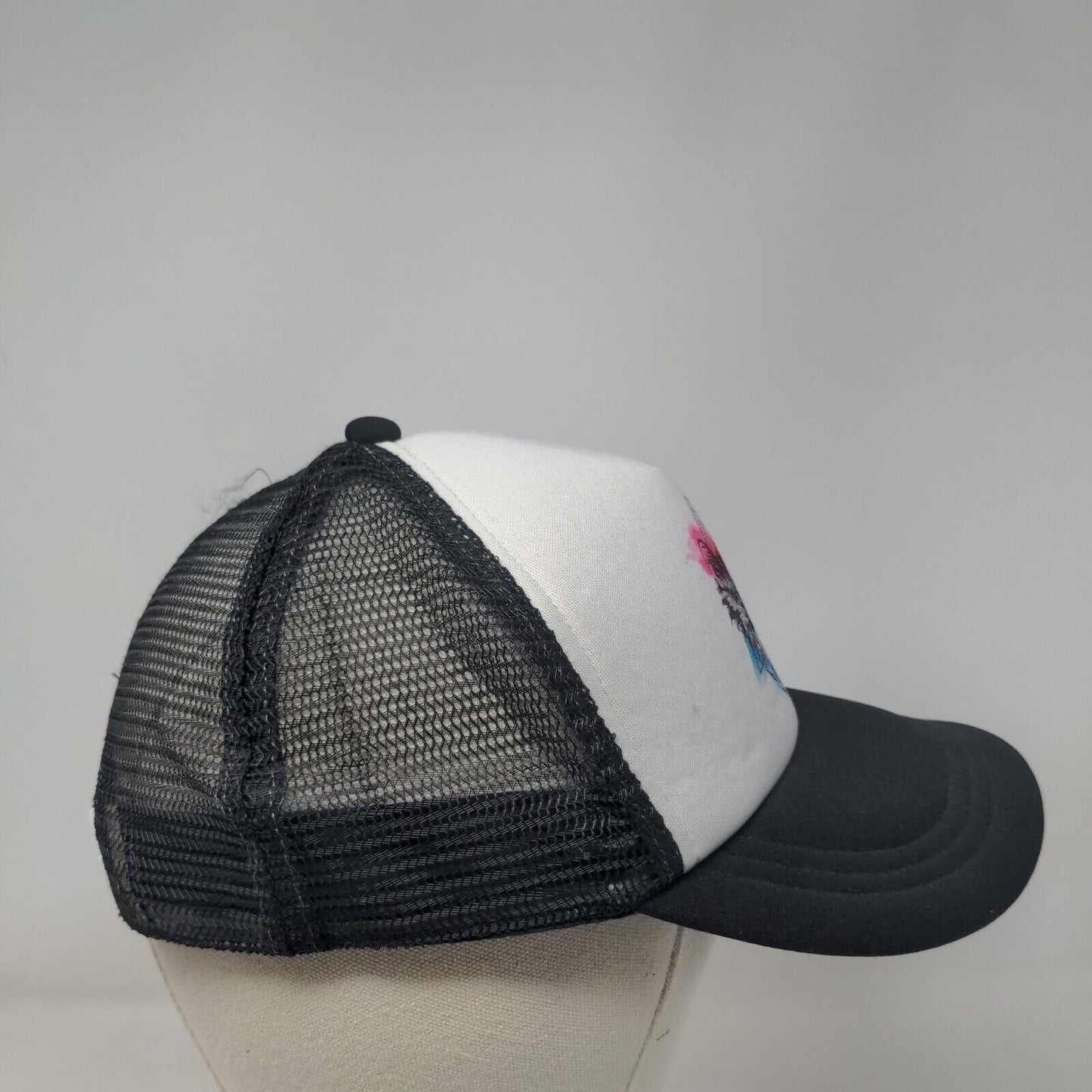 Turtle Fur Snapback Mesh Back Trucker Hat Black One Size Colorblock