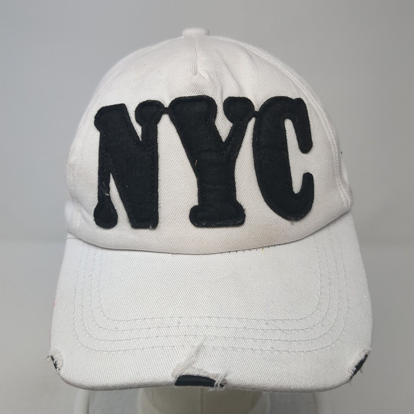 NYC Team Najor Slideback Hat White One Size Adjustable Embroidered Boyee
