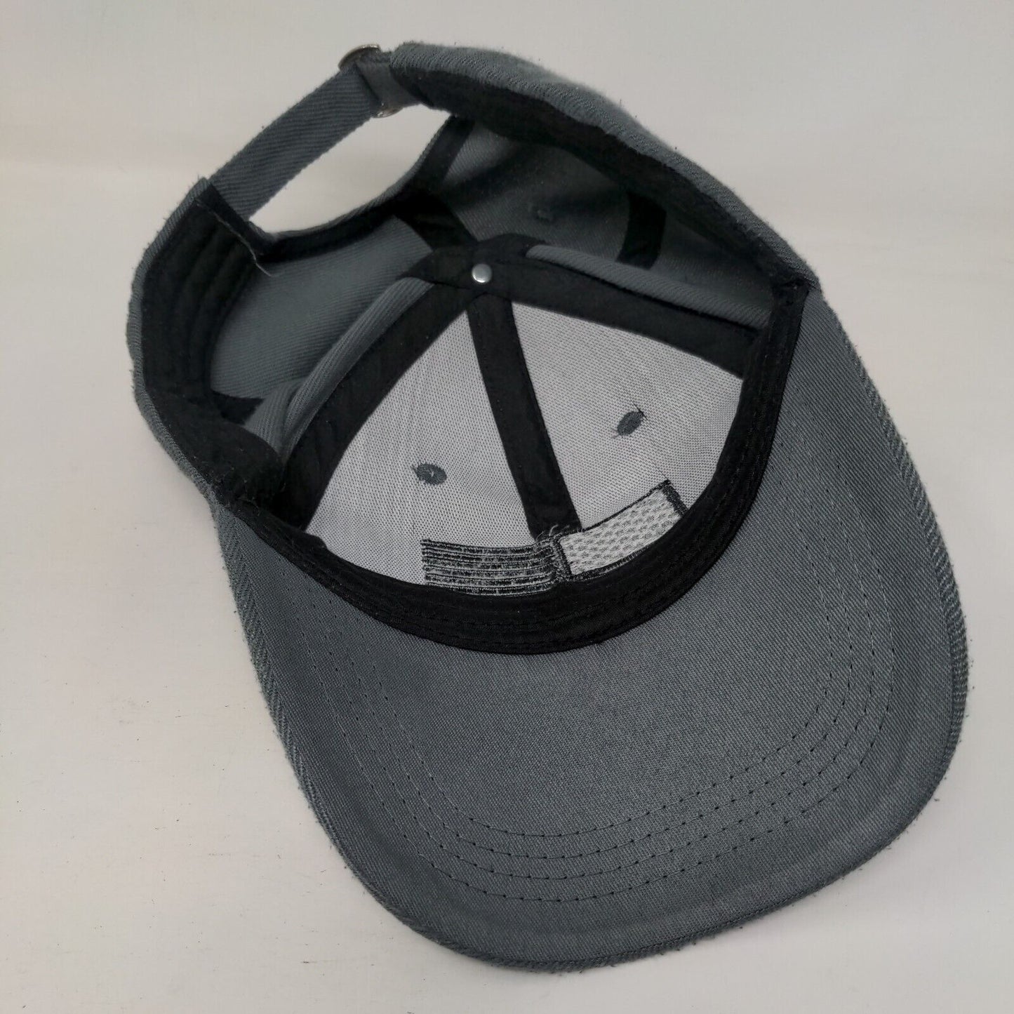 American Flag Slideback Hat Gray One Size Embroidered Solid 6 Panel