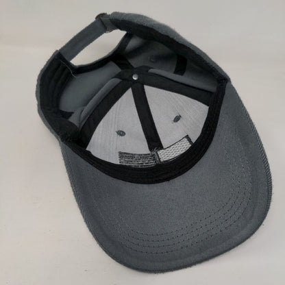 American Flag Slideback Hat Gray One Size Embroidered Solid 6 Panel