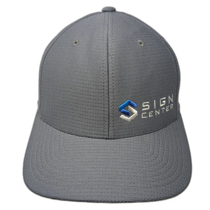 TravisMathew Baseball Cap Gray M Sign Center Logo Flexfit Textured Polyester hat
