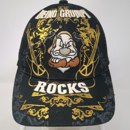 Disney Parks Trucker Hat Black One Size Being Grumpy Rocks Dwarf Mesh Snapback