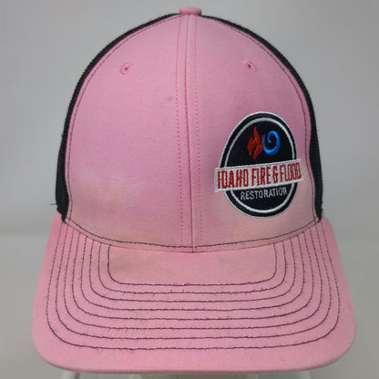 Richardson Trucker Hat Pink Black One Size Mesh Back Snapback Restoration Logo
