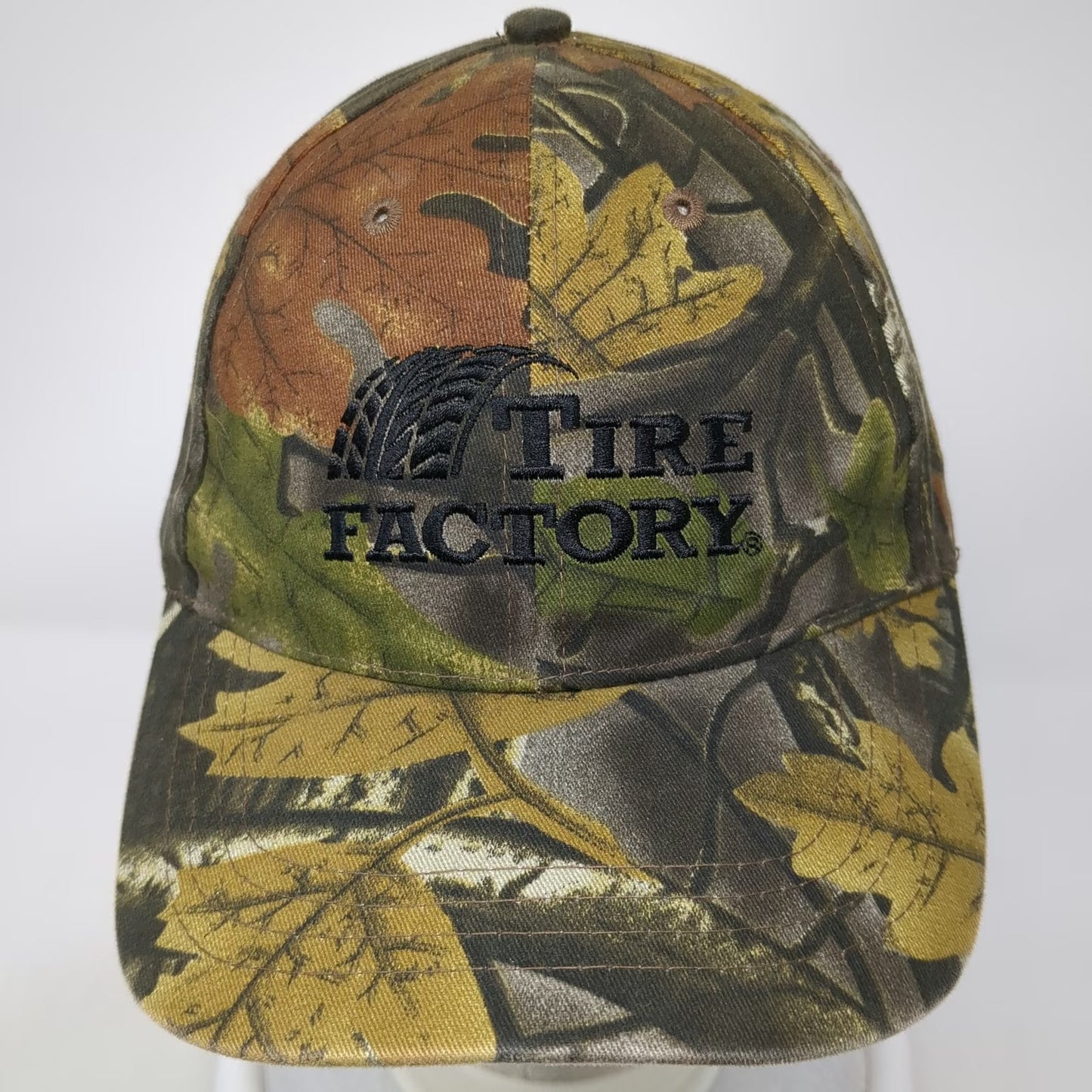 AMG Baseball Cap Hat Green Brown One Size Tire Factory American Flag Camo Leaf
