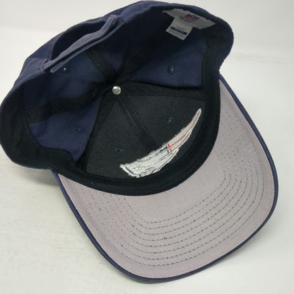 New England Patriots NFL Team Apparel Blue One Size Strapback Cap Hat Gray Brim