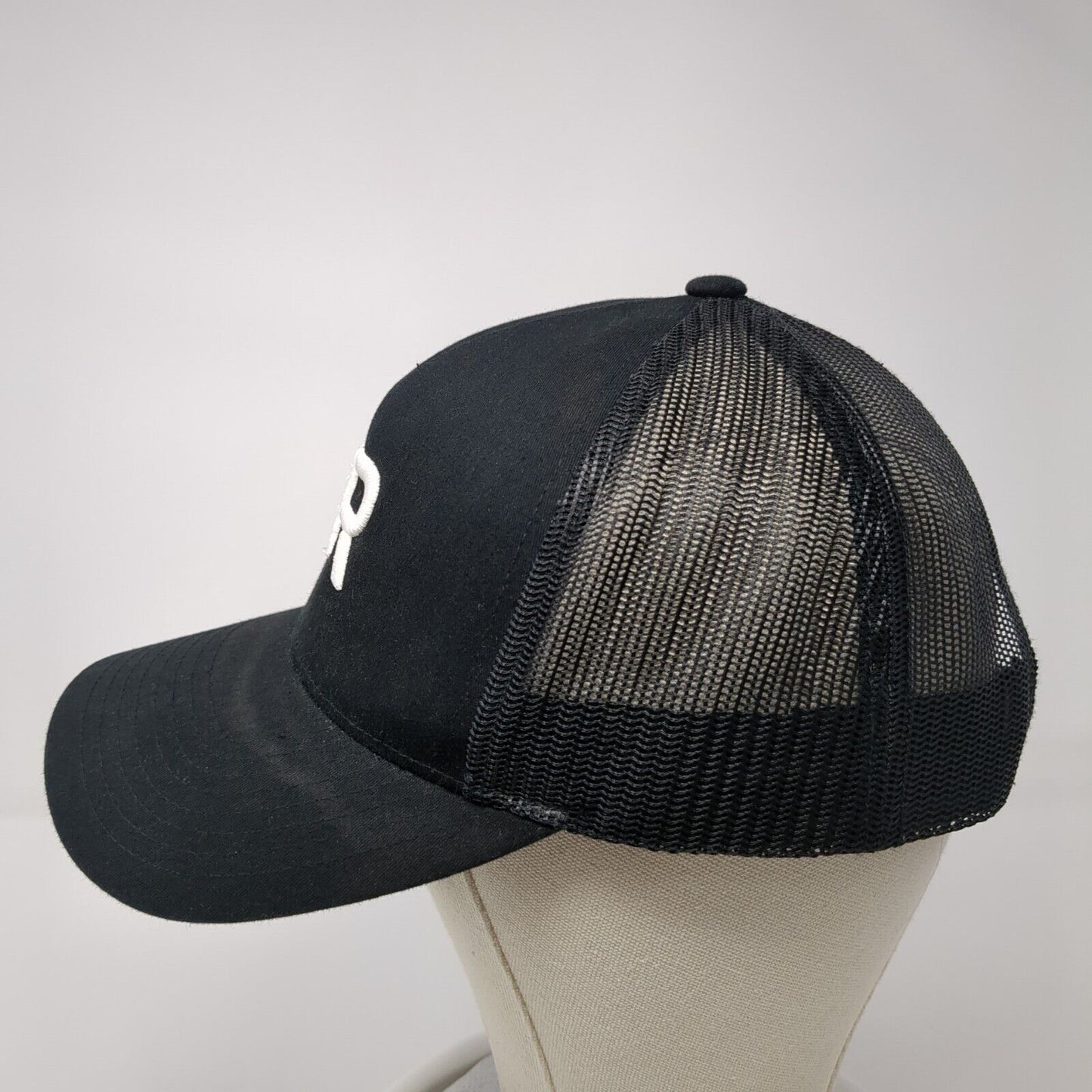 ER Snapback Trucker Hat Black One Size Adjustable Embroidered Classics Yupoong