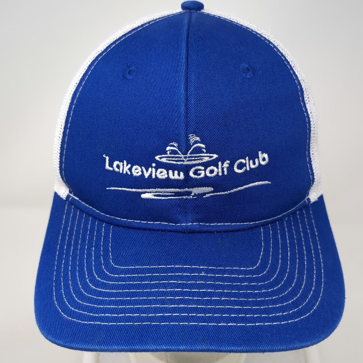 Port Authority Trucker Hat Blue One Size Lakeview Golf Club Mesh Snapback Golf
