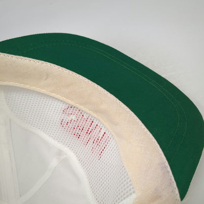 Cap America 5 Panel White One Size 3M Logo Green Underbrim Snapback Hat USA
