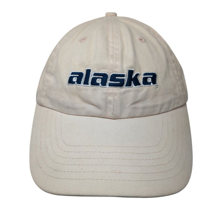 Alaska Spell Out Slideback Hat Tan One Size Adjustable Embroidered