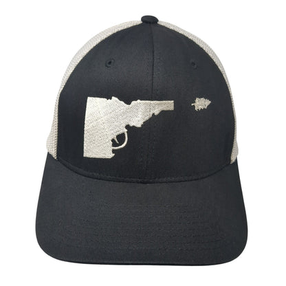 Idaho Gun Fitted Mesh Back Trucker Hat Black One Size Flexfit Yupoong