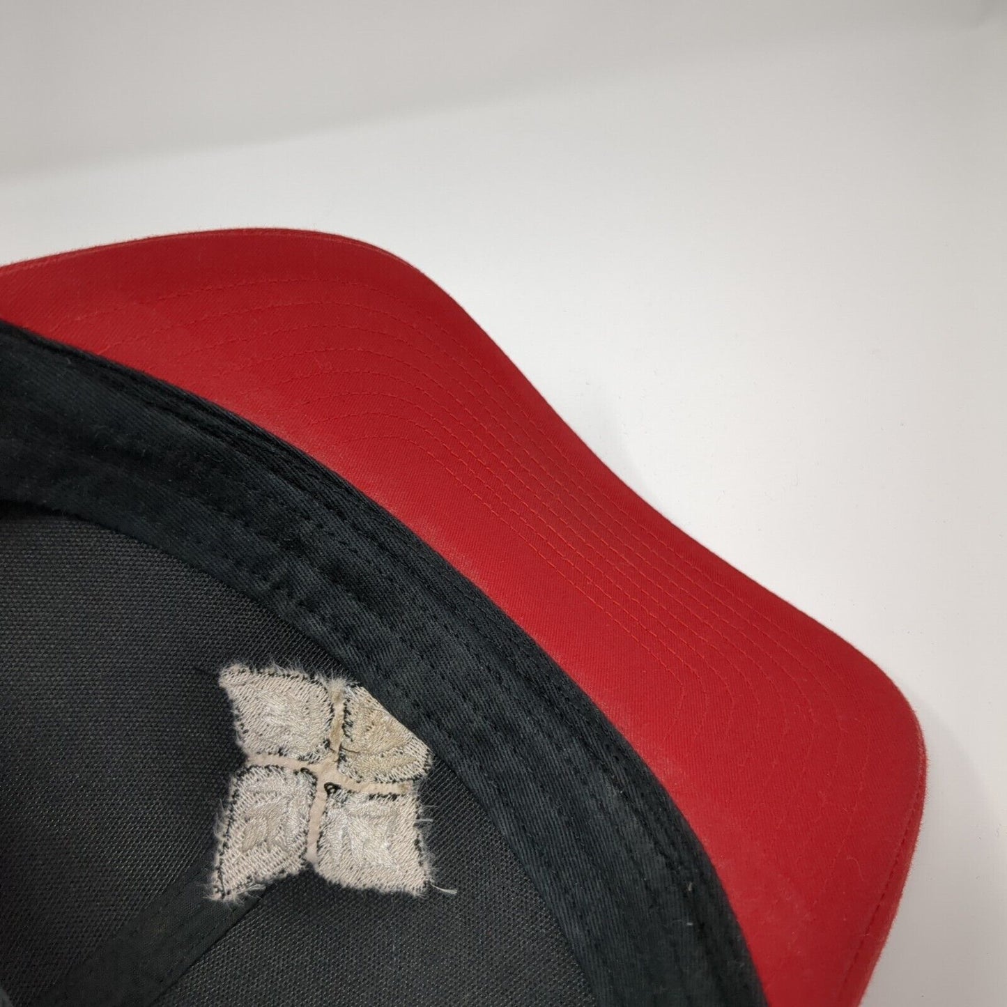 Richardson Snapback Mesh Back Trucker Hat Red One Size Logo Embroidered