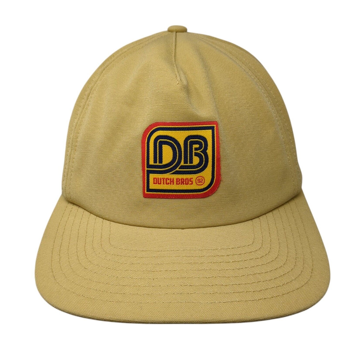 DB Dutch Bros Patch Snapback Hat Tan One Size Adjustable Vent Holes