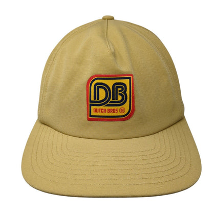 DB Dutch Bros Patch Snapback Hat Tan One Size Adjustable Vent Holes