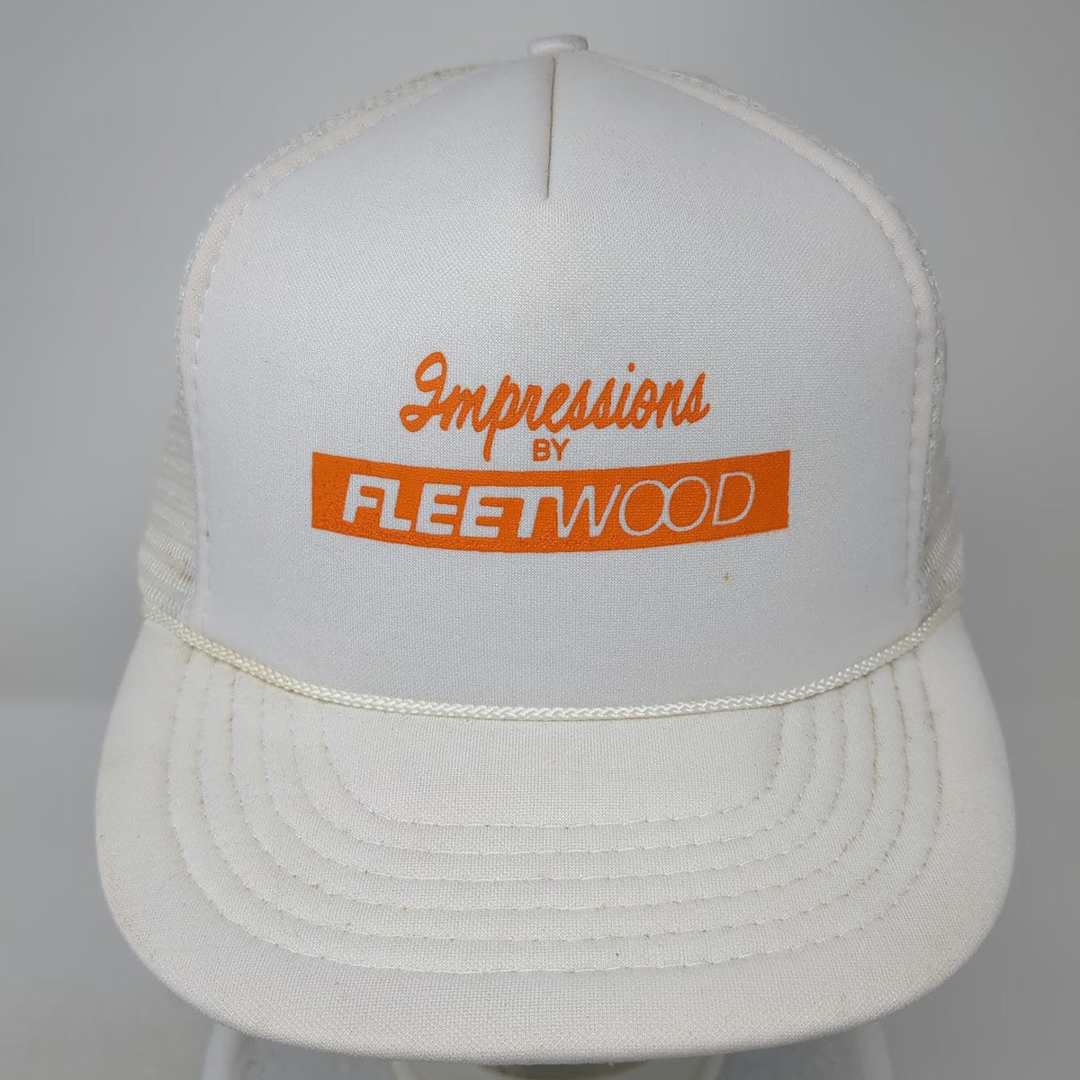 Headmost Fleetwood Trucker Hat White One Size Mesh Snapback Foam Front Rope