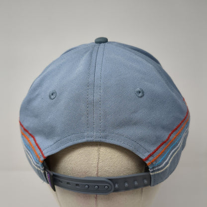 Patagonia Snapback Trucker Hat Blue OSFA Small Patch Logo Striped Retro Style