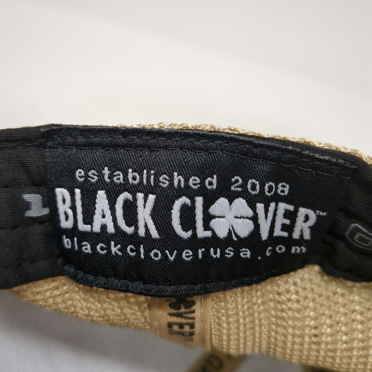 Black Clover Trucker Hat Black Orange One Size Leather Patch Live Lucky