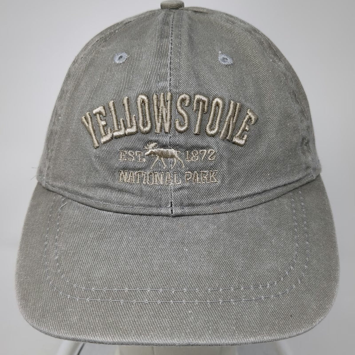 Lucky 7 USA Baseball Cap Gray One Size Yellowstone National Park Strapback Hat