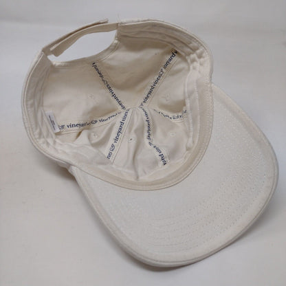 Vineyard Vines Whale Strapback Hat White One Size Adjustable Embroidered