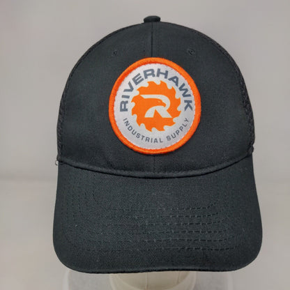 Riverhawk Industrial Supply Strapback Trucker Hat Black OSFM Mesh Outdoor Cap