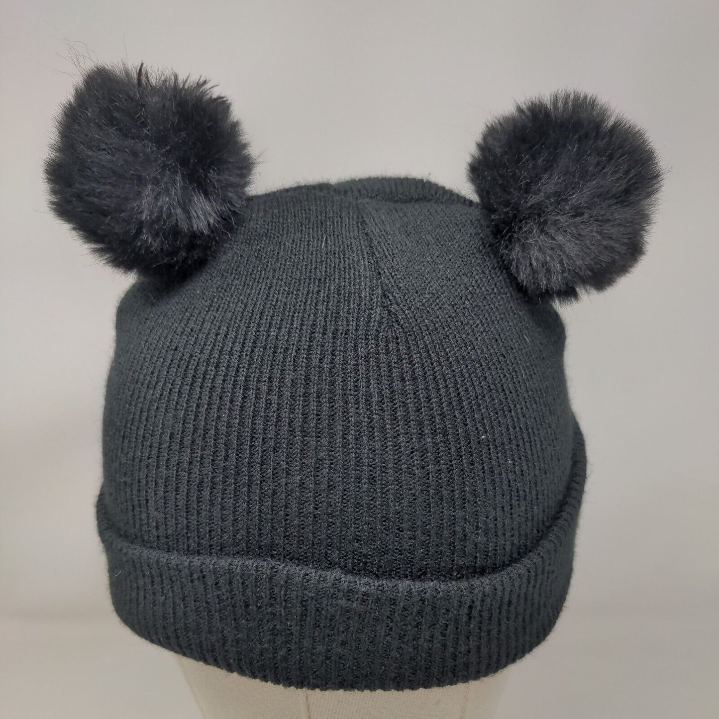 Moonlight Ride on The Wave 15 Beanie Hat Black One Size Knitted Pom Pom Fleece