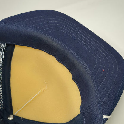 Trucker Hat Blue Meaner Than A Junk Yard Dog Mesh Back Snapback Vintage