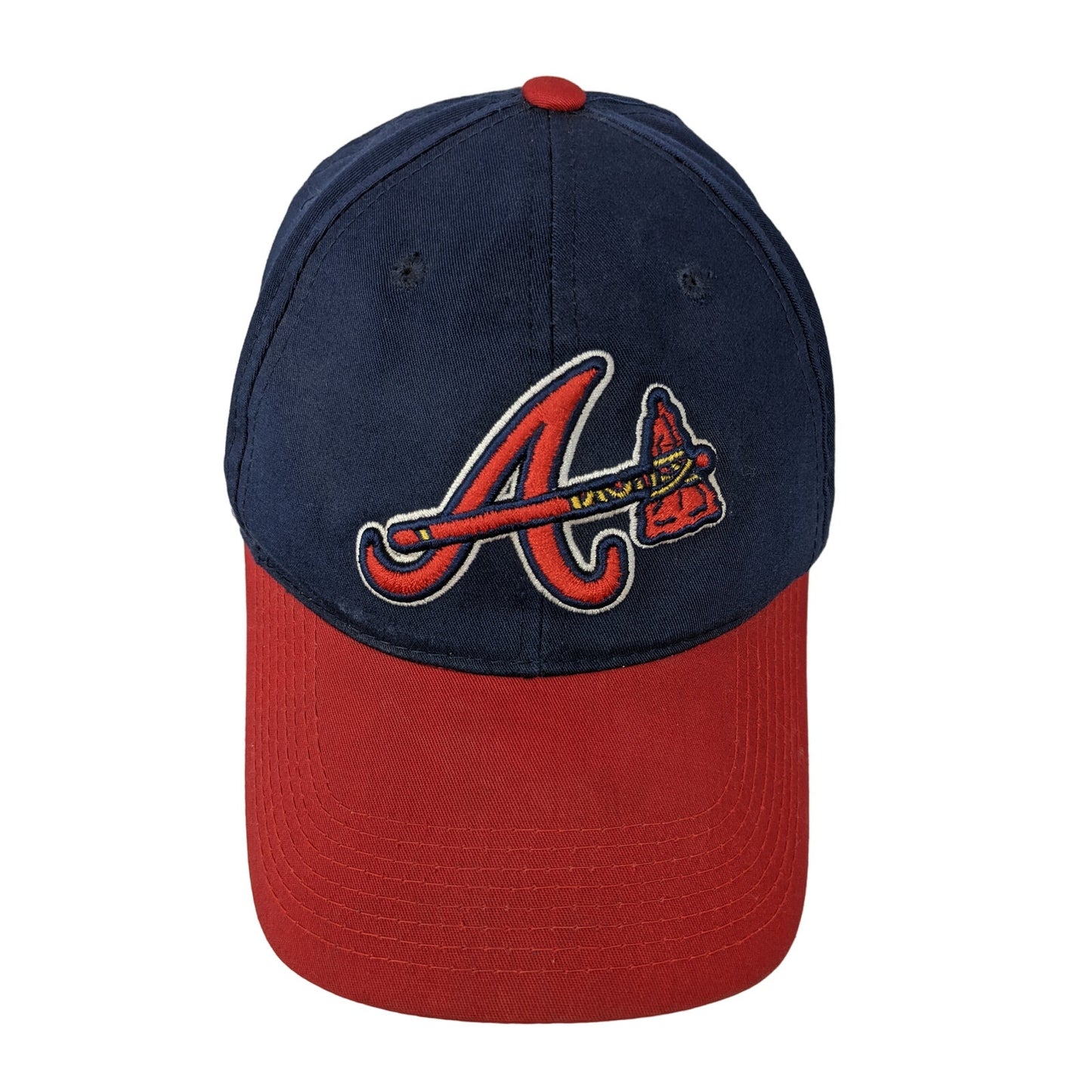 Atlanta Braves Team MLB Baseball Hat Strapback Cap OSFM Blue & Red Embroidered