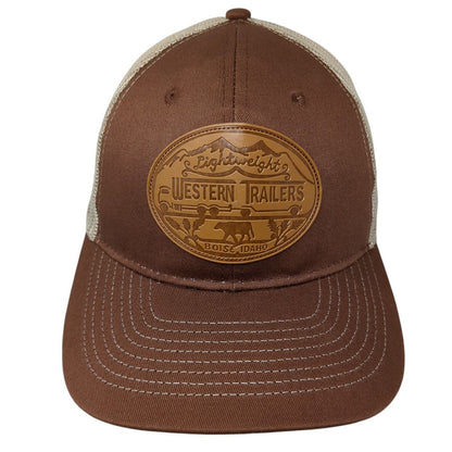 Western Trailers Boise ID Snapback Trucker Hat Brown One Size Mesh Back