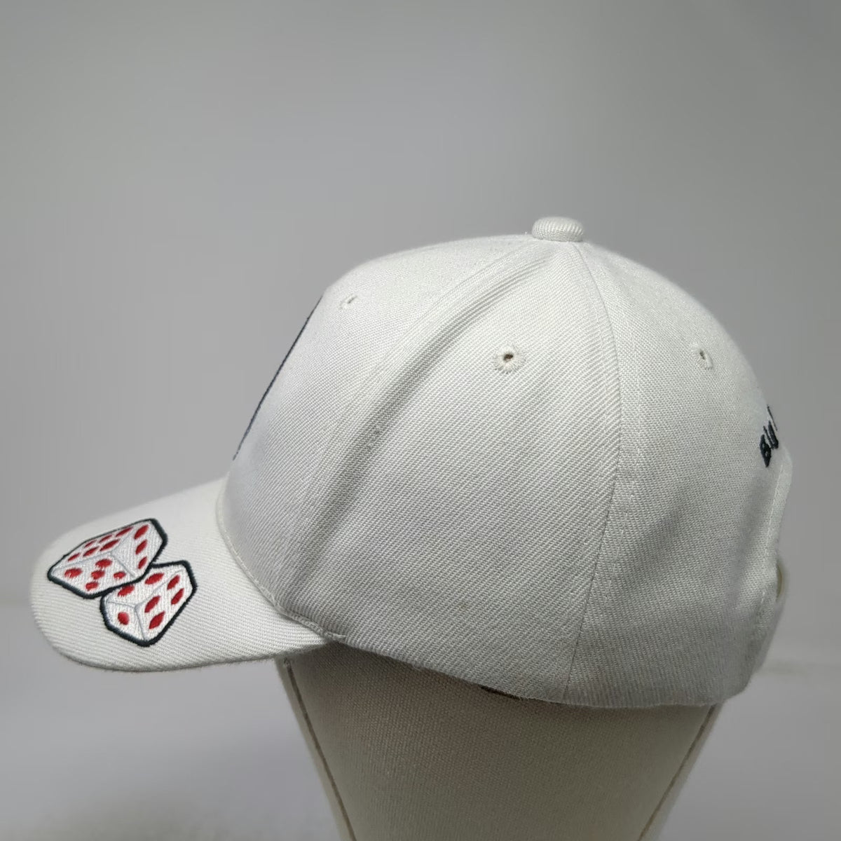 Golden Lion Baseball Cap White One Size Las Vegas Casino Dice Big Winner Hat