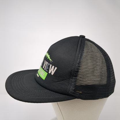 Mtn. View Football Snapback Trucker Hat Black OS Adjustable Mesh Back District