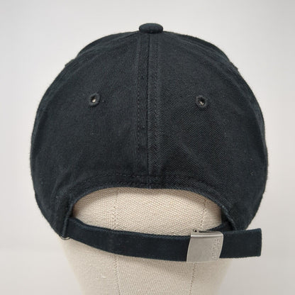 Adidas Slideback Hat Black One Size Adjustable 3 Stripes Logo Embroidered