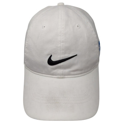Nike Strapback Hat White OSFM Adjustable Embroidered Swoosh Logo Polyester