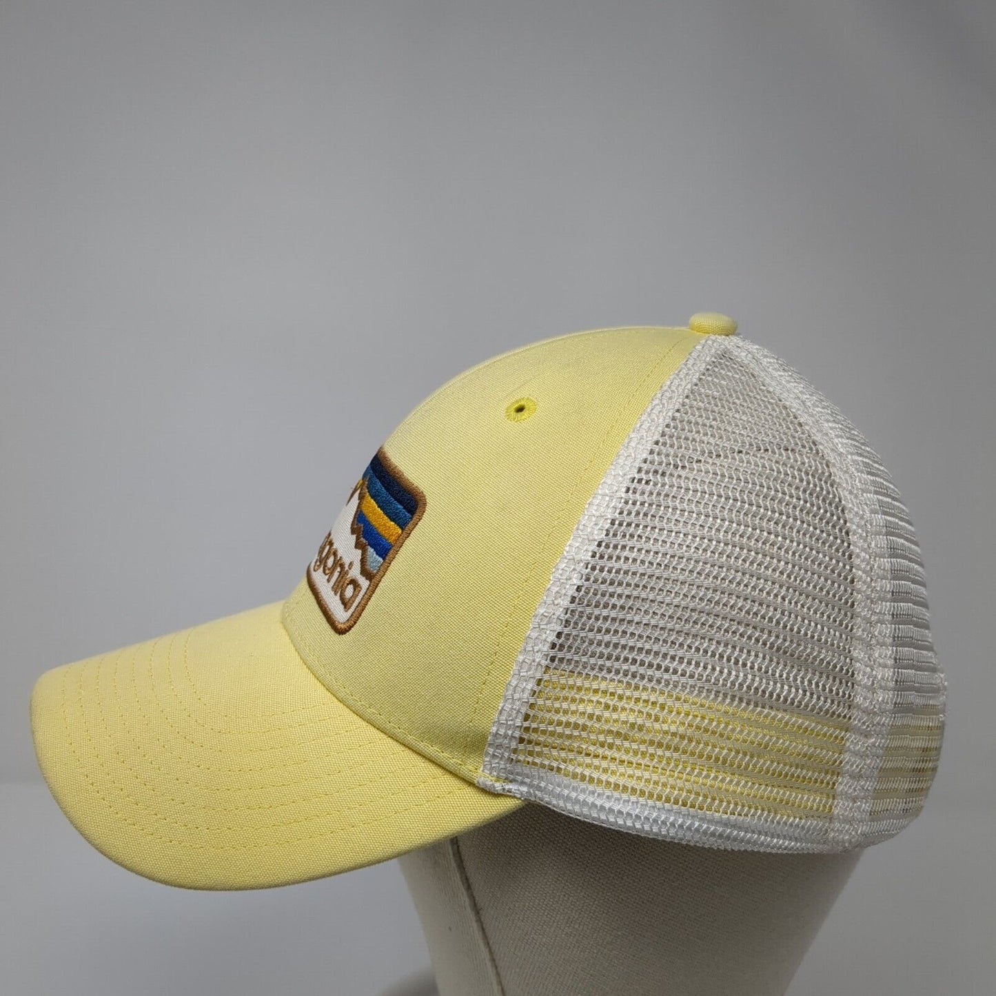 Patagonia Mountain Snapback Trucker Hat Yellow One Size Mesh Back