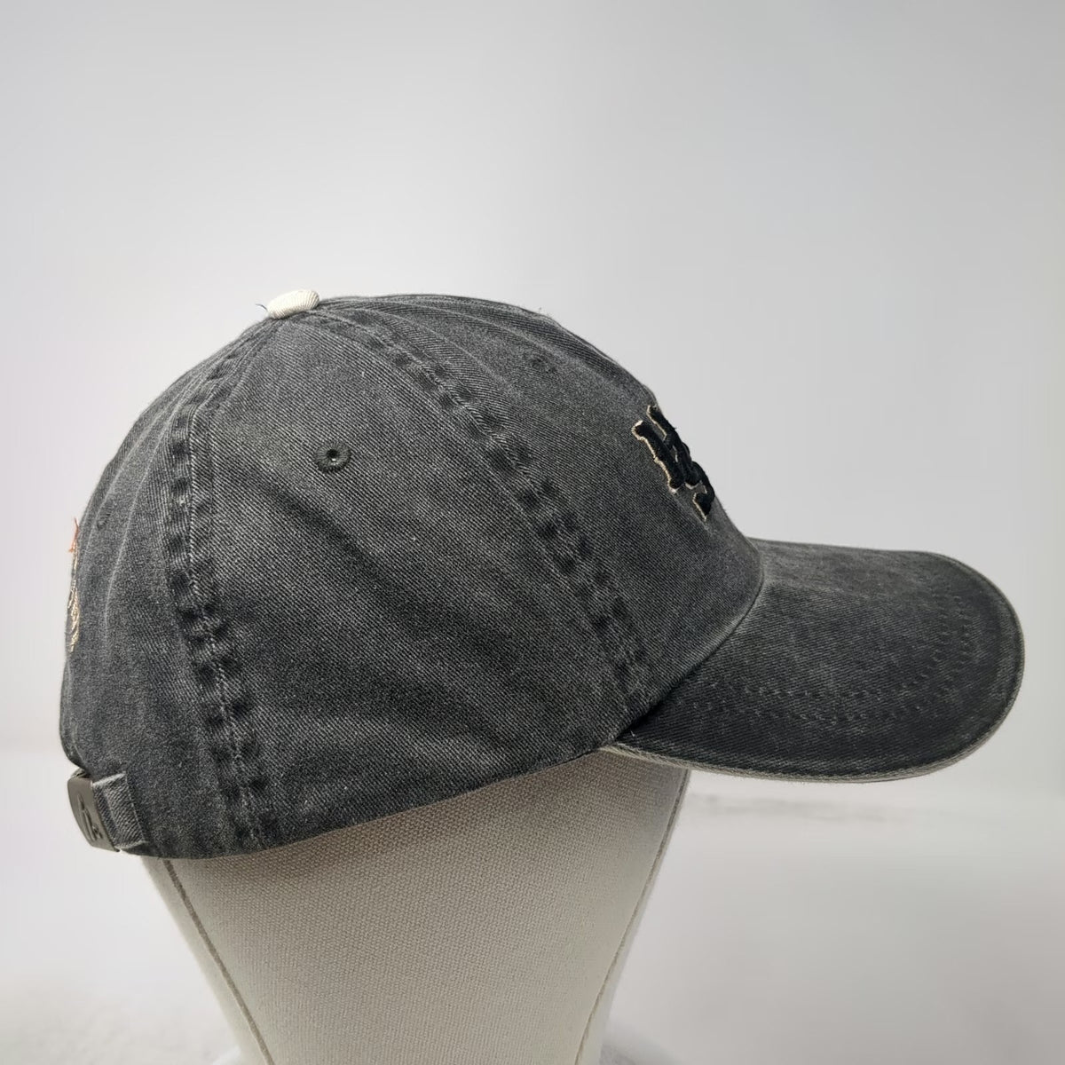 Decky Baseball Cap Gray One Size Side Zipper Pocket Hilltop Station Hat Strap