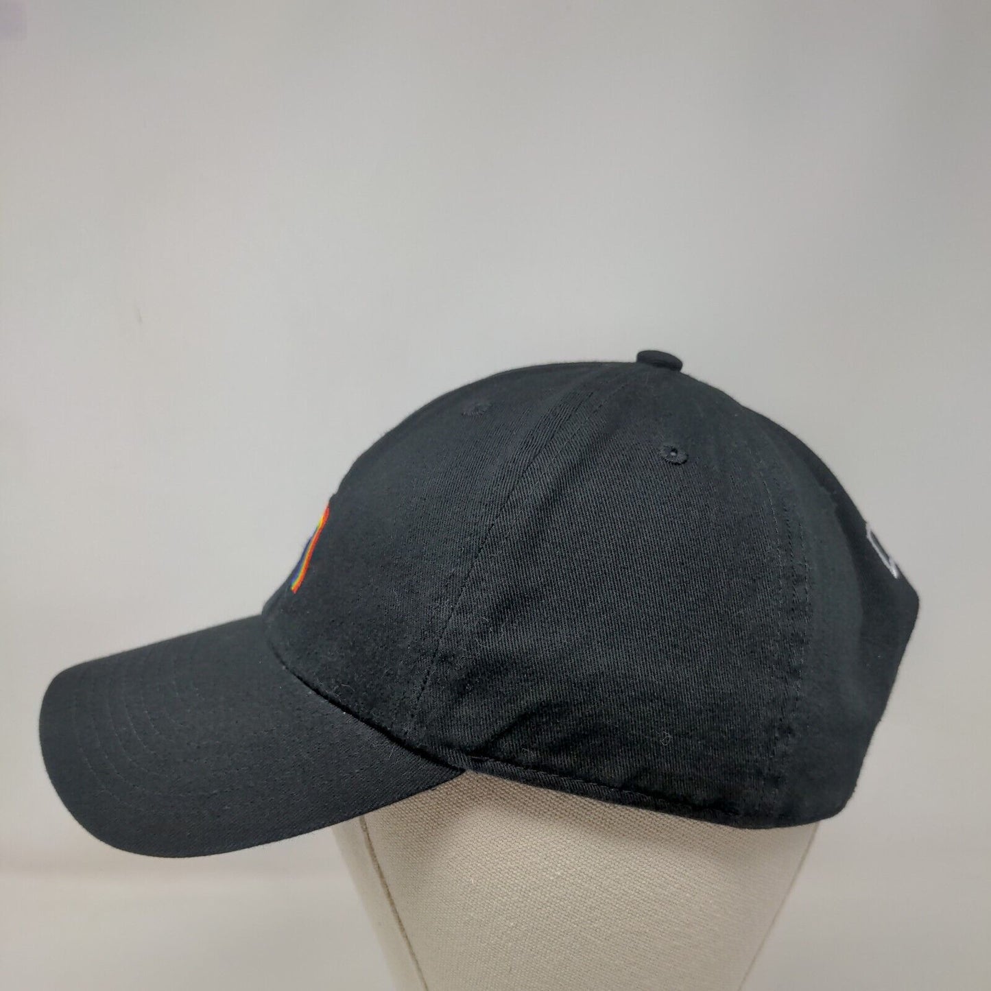 Rainbow Camp Slideback Hat Black OSFA Embroidered 6 Panel '47 Brand