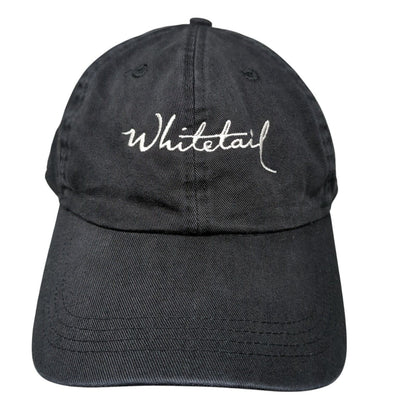 Whitetail Slideback Hat Black OSFA Adjustable Embroidered 6 Panel Ahead Vintage