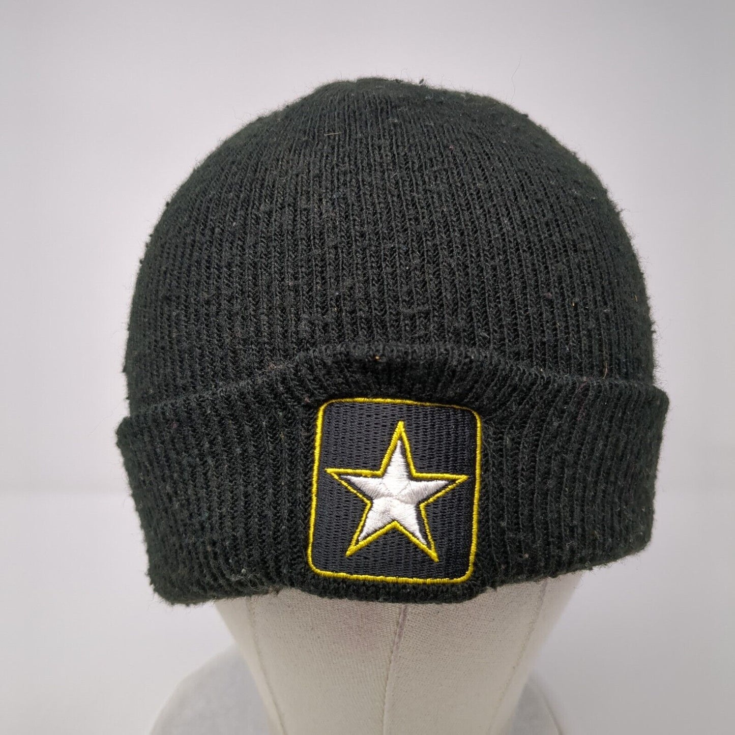U.S. Army Knit Beanie Hat Black One Size Stretch Embroidered Logo