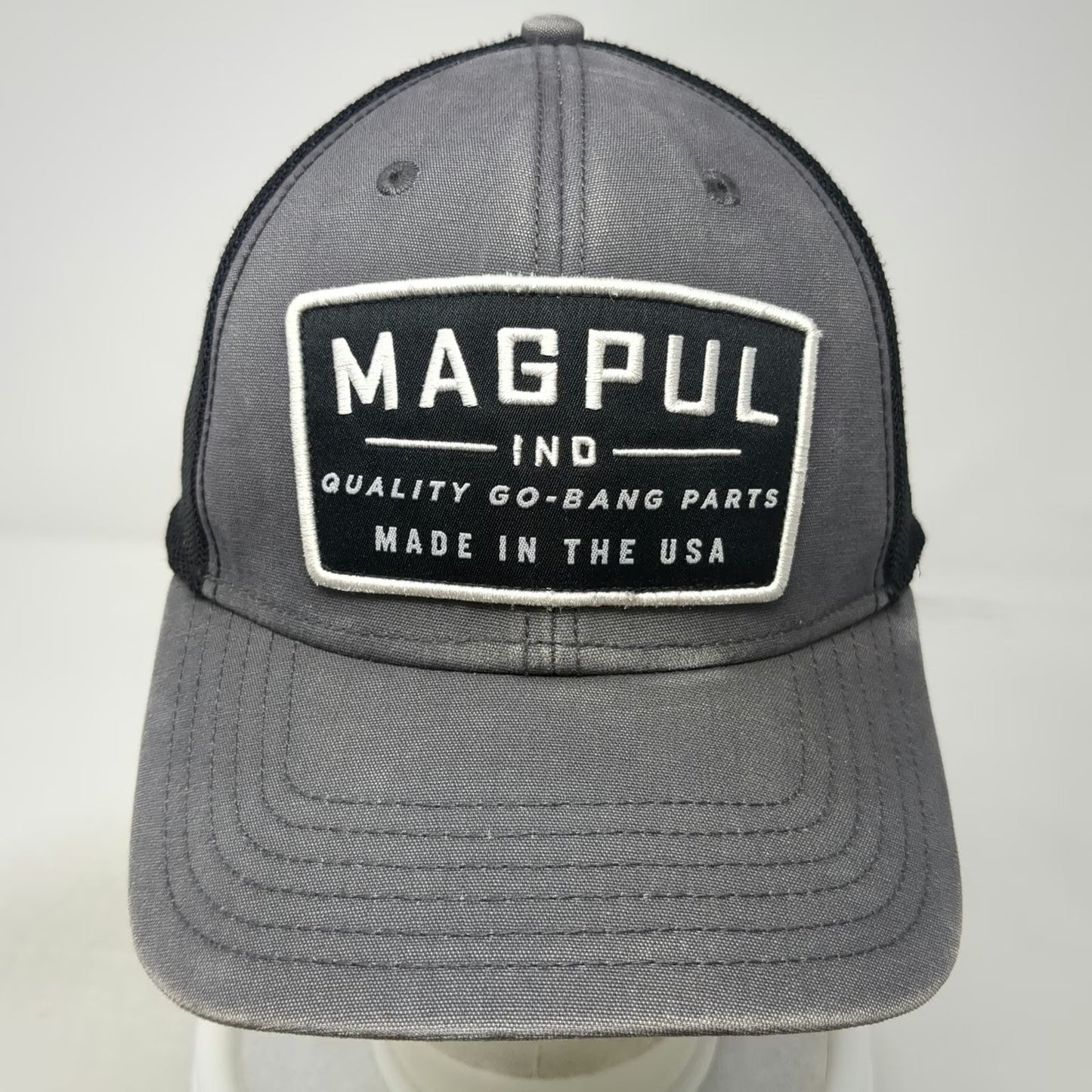 Magpul Trucker Hat Gray One Size Mesh Back USA Patch Snapback Adjustable Cap
