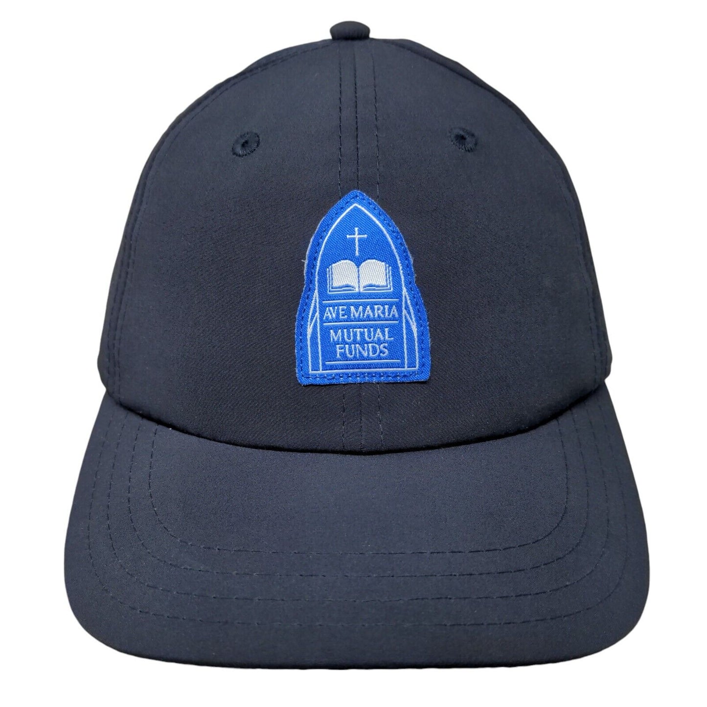 Ave Maria Mutual Funds Patch Strapback Hat Blue One Size Laser Cut