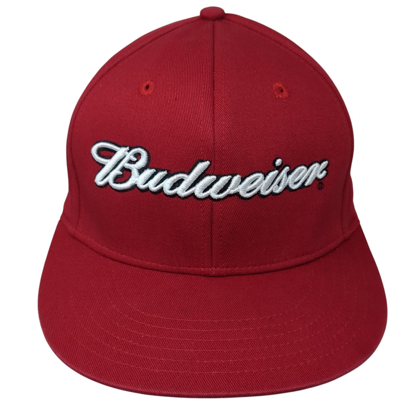 Budweiser Snapback Hat Red One Size Adjustable Embroidered Official Product